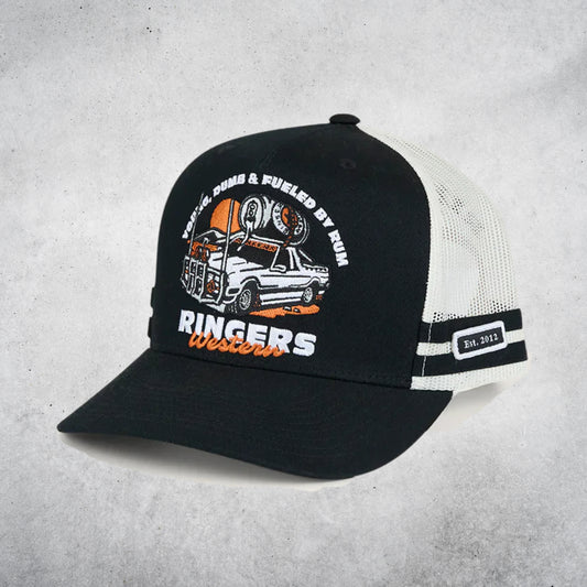 RINGERS WESTERN RUM RUNNER TRUCKER CAP - BLACK