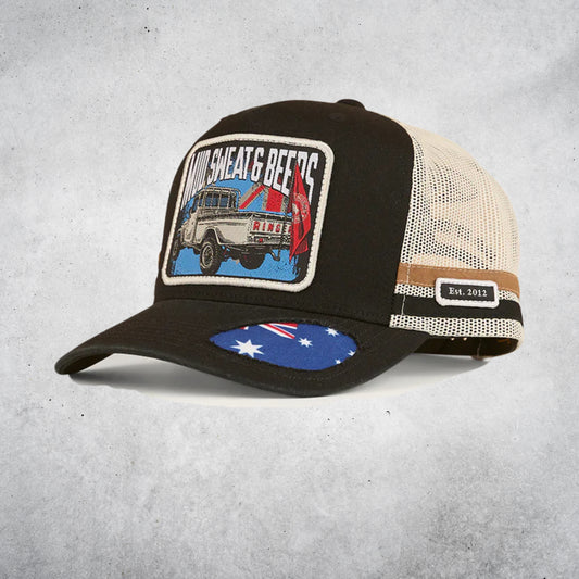 MUD SWEAT BEERS DEEP FIT TRUCKER CAP - BLACK