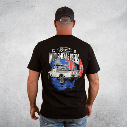 RINGERS WESTERN MUD SWEAT BEERS MENS LOOSE FIT T-SHIRT - BLACK