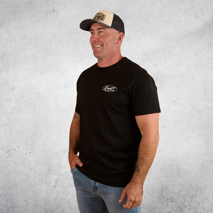 RINGERS WESTERN MUD SWEAT BEERS MENS LOOSE FIT T-SHIRT - BLACK
