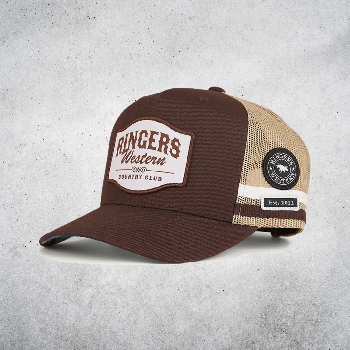 RINGERS WESTERN COUNTRY CLUB DEEP FIT TRUCKER CAP - SADDLE BROWN