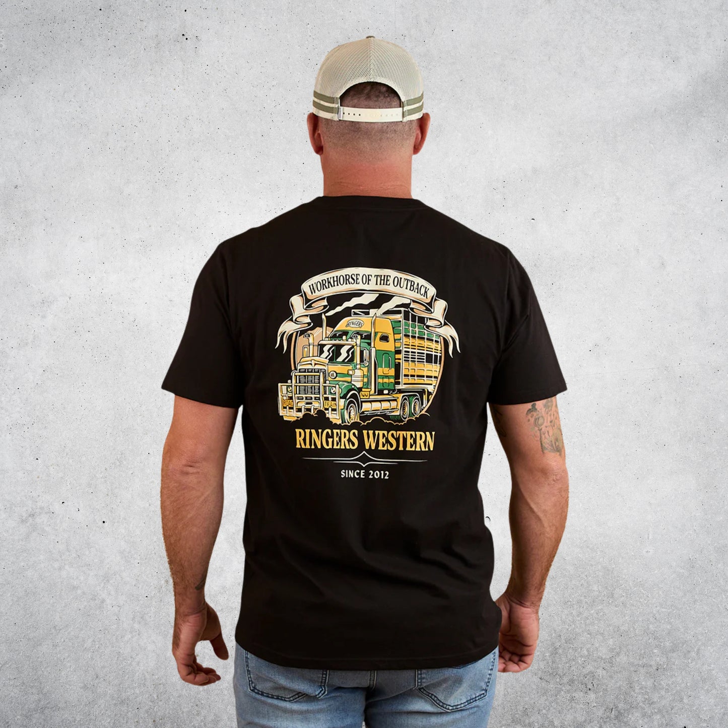 RINGERS WESTERN WORKHORSE MENS LOOSE FIT T-SHIRT - BLACK