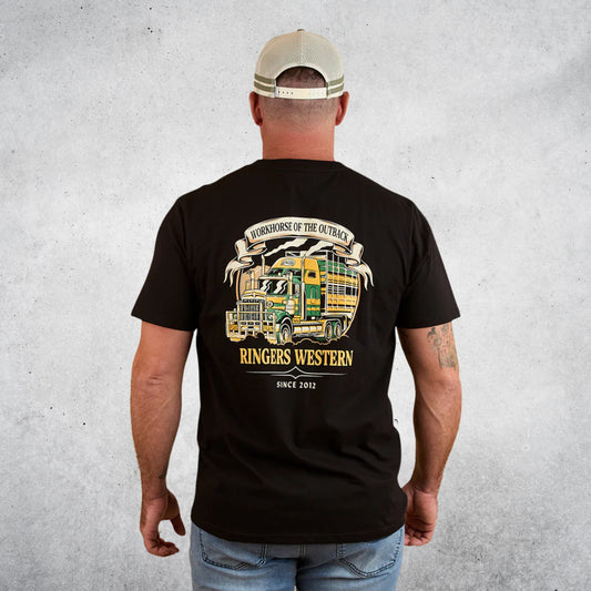 RINGERS WESTERN WORKHORSE MENS LOOSE FIT T-SHIRT - BLACK