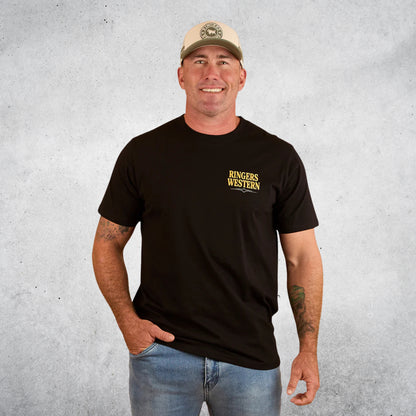 RINGERS WESTERN WORKHORSE MENS LOOSE FIT T-SHIRT - BLACK
