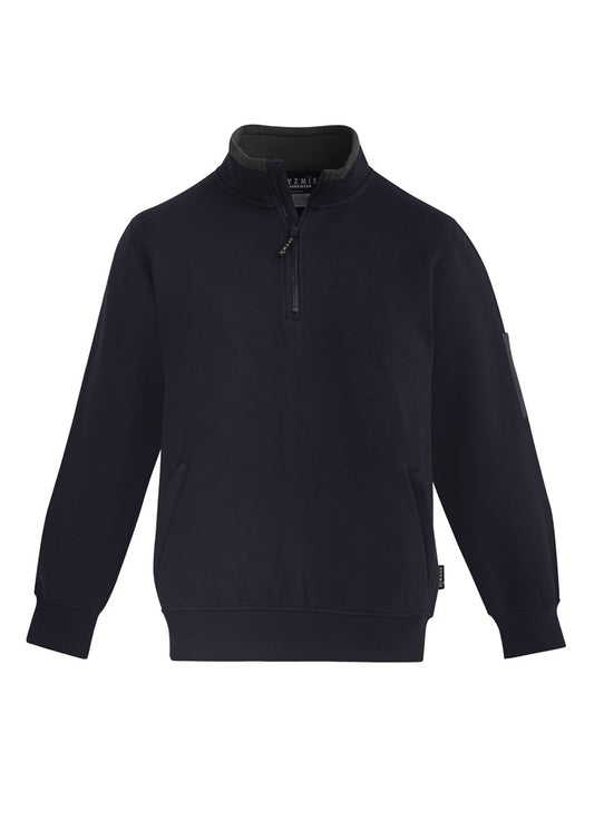 SYZMIK 1/4 ZIP BRUSHED FLEECE PULLOVER - NAVY