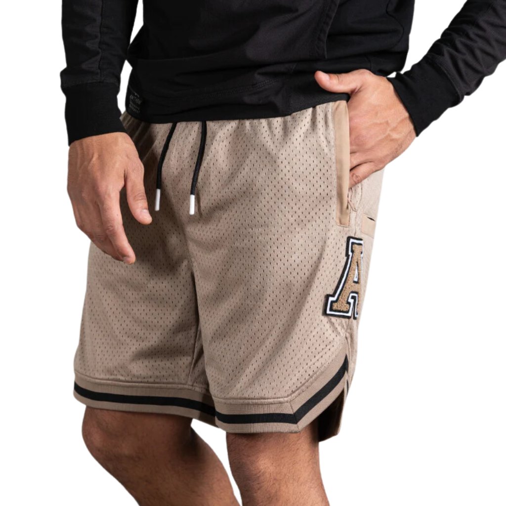 ANTHEM BASKETBALL SHORTS - KHAKI - The Work Pit