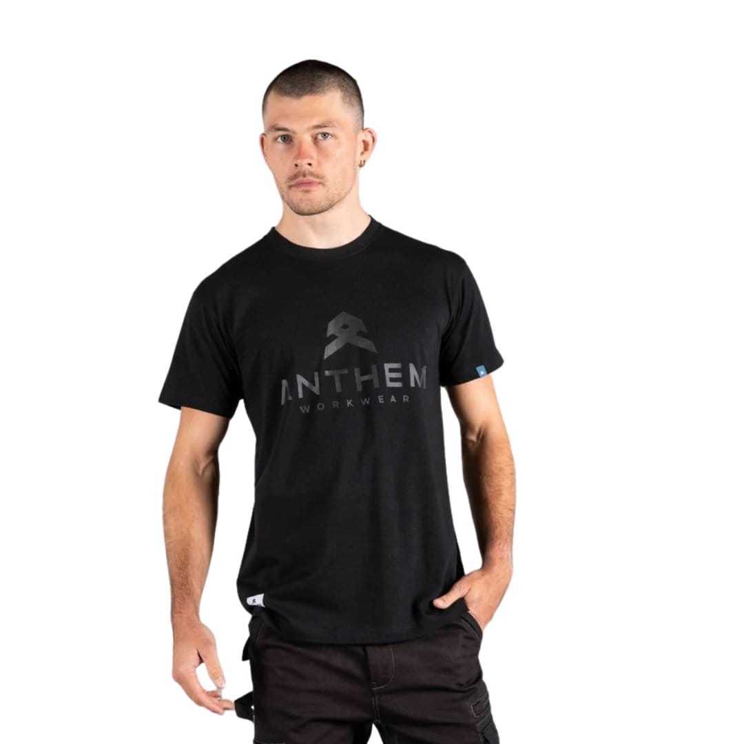 ANTHEM FULL LOGO TEE BLACK - The Work Pit