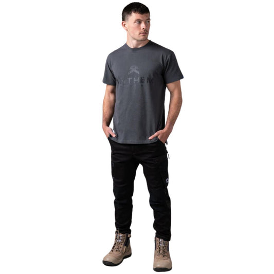 ANTHEM FULL LOGO TEE - WASHED BLACK - The Work Pit