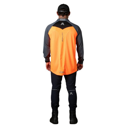 ANTHEM HI FLOW LONG SLEEVE PERFORMANCE POLO - HI VIS ORANGE - The Work Pit