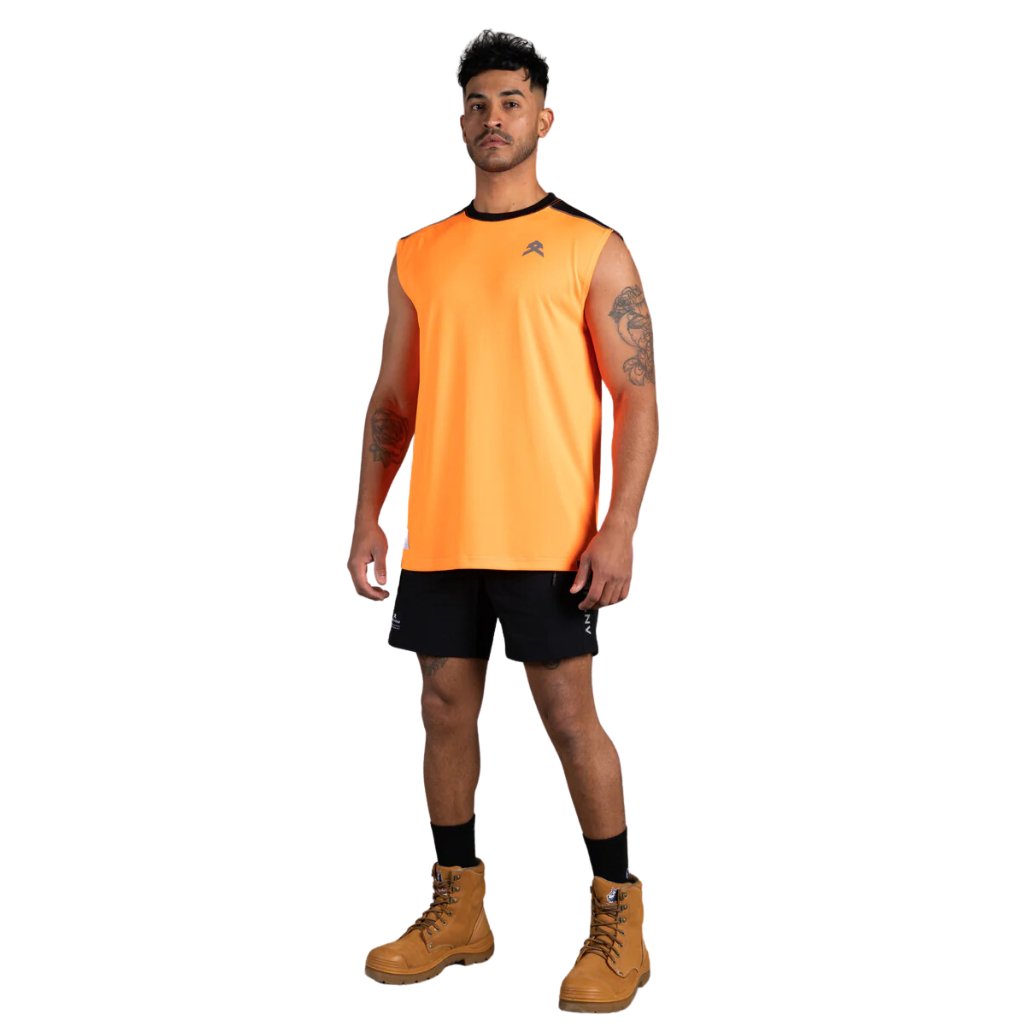 ANTHEM HI VIS PERFORMANCE TANK - ORANGE - The Work Pit