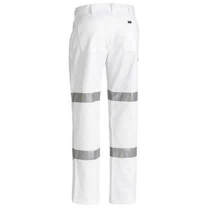 BISLEY TAPED NIGHT SAFETY PANTS WHITE - The Work Pit