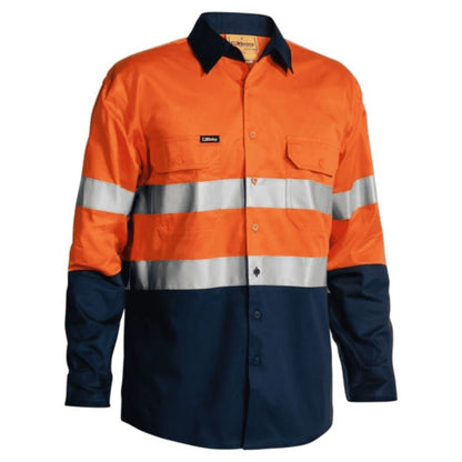 BISLEY WOMENS TAPED HI VIS COOL LIGHTWEIGHT SHIRT ORANGE/PINK - The Work Pit