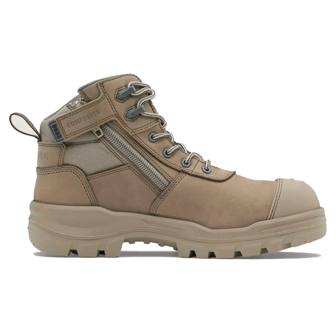 BLUNDSTONE #8553 ROTOFLEX 5in UNISEX TPU ZIPSIDE BOOTS STONE - The Work Pit