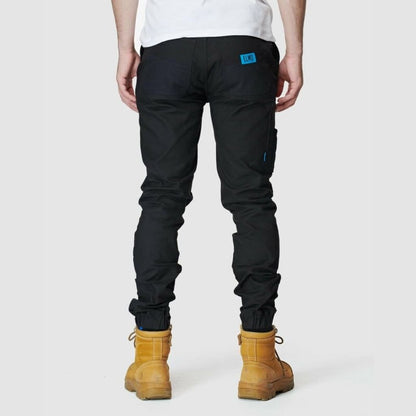 ELWD MENS CUFFED ELASTIC WAIST PANT - BLACK - The Work Pit