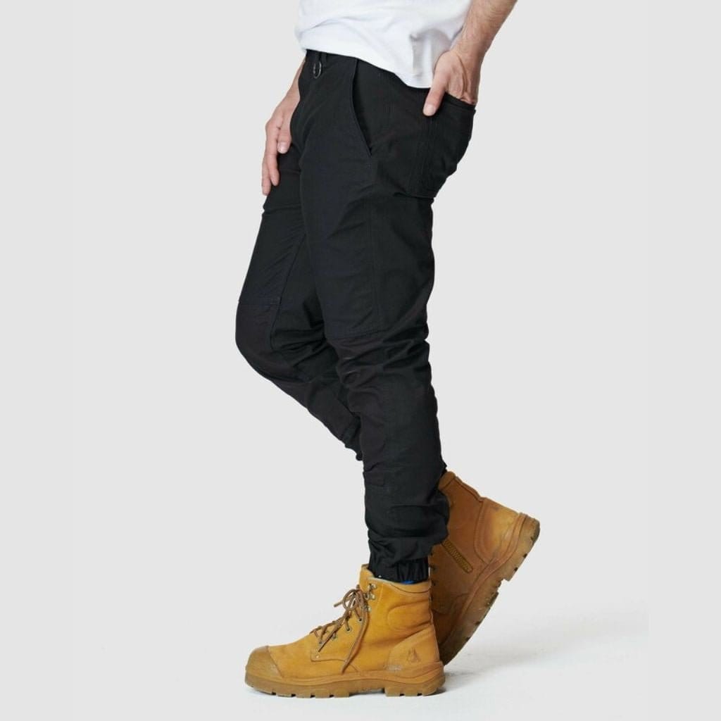 ELWD MENS CUFFED ELASTIC WAIST PANT - BLACK - The Work Pit