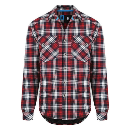 FORM WORKWEAR QUILTED CHECK FLANNEL SHIRT RED - The Work Pit