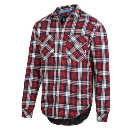 FORM WORKWEAR QUILTED CHECK FLANNEL SHIRT RED - The Work Pit