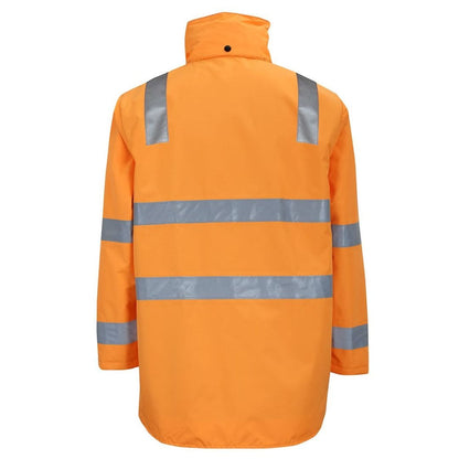 JB'S VIC RAIL (D+N) ZIP OFF SLEEVE LONGLINE JACKET - RAIL ORANGE - The Work Pit