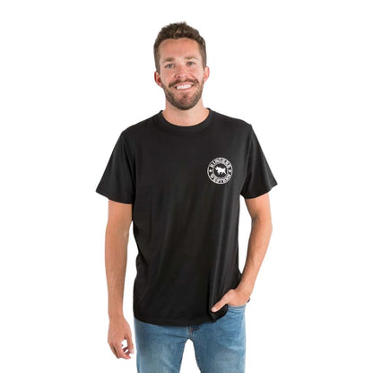 RINGERS WESTERN MENS SIGNATURE BULL LOOSE TEE BLACK/WHITE - The Work Pit