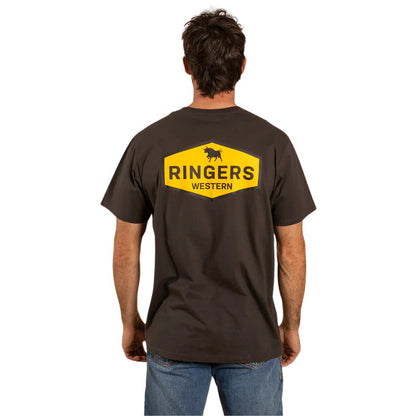 RINGERS WESTERN SERVO NMENS LOOSE FIT T - SHIRT - CHARCOAL - The Work Pit