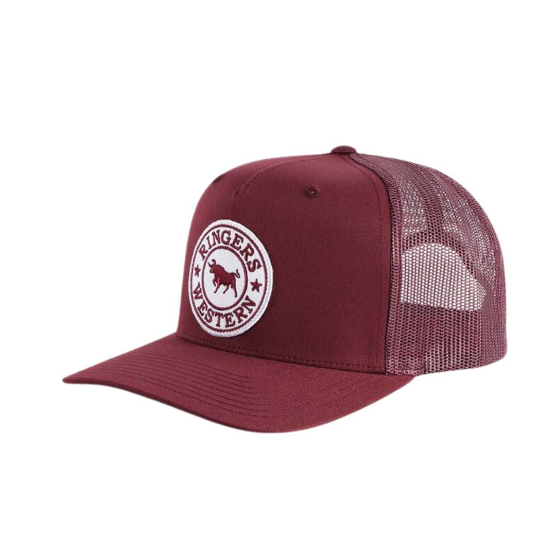 RINGERS WESTERN SIGNATURE BULL TRUCKER CAP - BURGUNDY WITH BURGUNDY ...