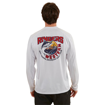 RINGERS WESTERN SPINNER UNISEX LS UV TEE - WHITE - The Work Pit