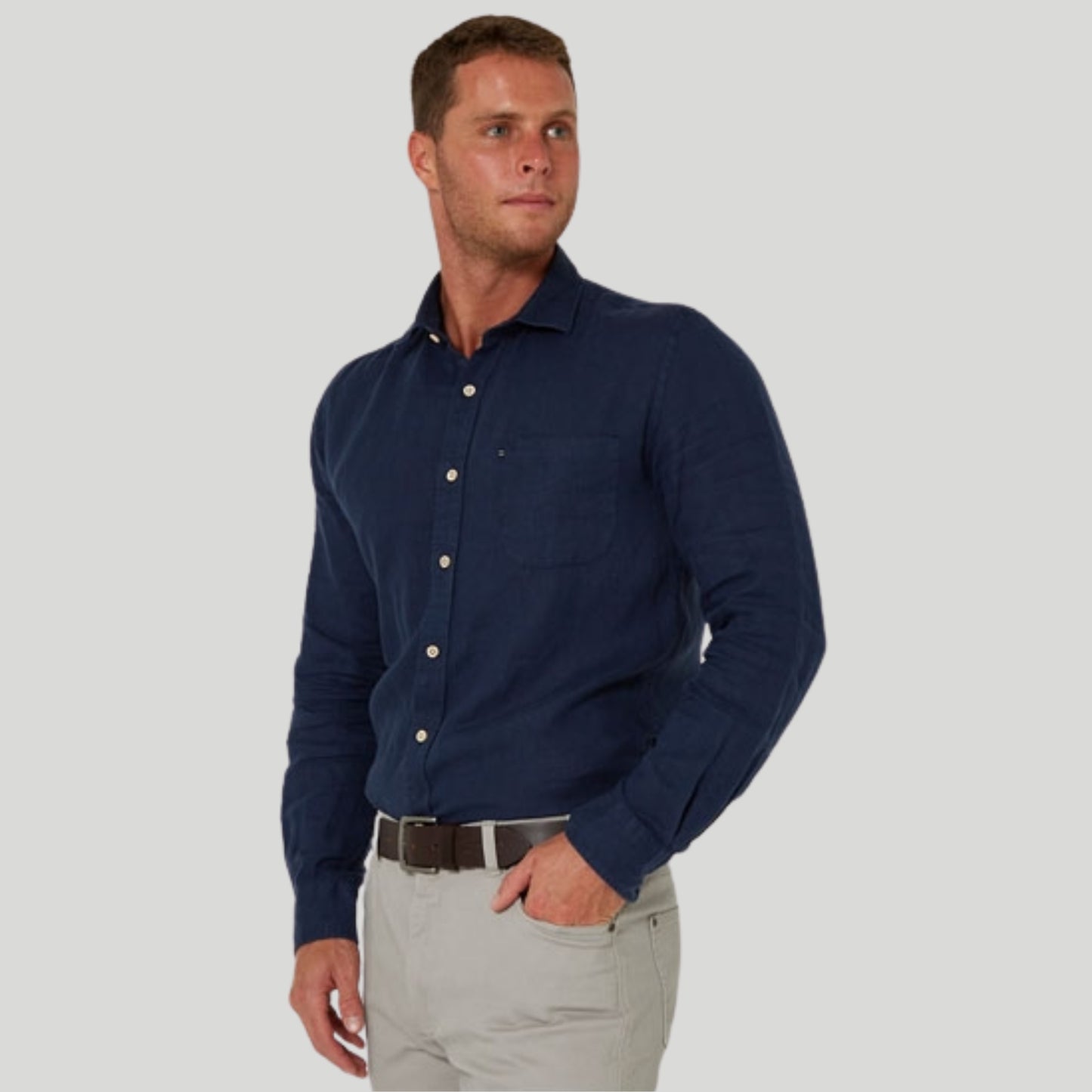 PILBARA MEN'S LINEN LONG SLEEVE SHIRT
