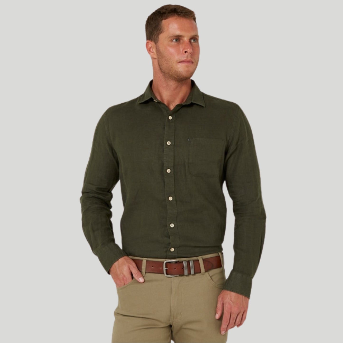 PILBARA MEN'S LINEN LONG SLEEVE SHIRT