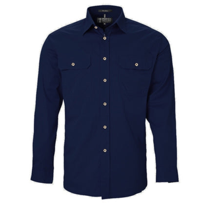 RITEMATE MENS PILBARA OPEN FRONT LONG SLEEVE SHIRT
