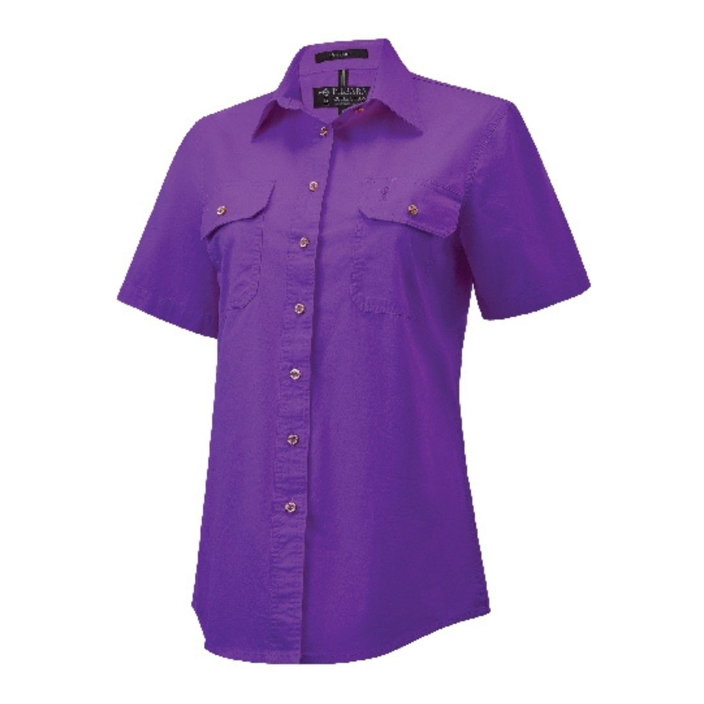WOMEN'S PILBARA OPEN FRONT SHORT SLEEVE SHIRT - PURPLE