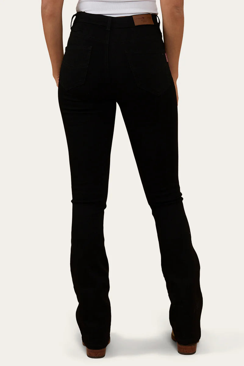 Ringers Western Penny Rodeo Womens High Rise Bootleg Jean - BLACK
