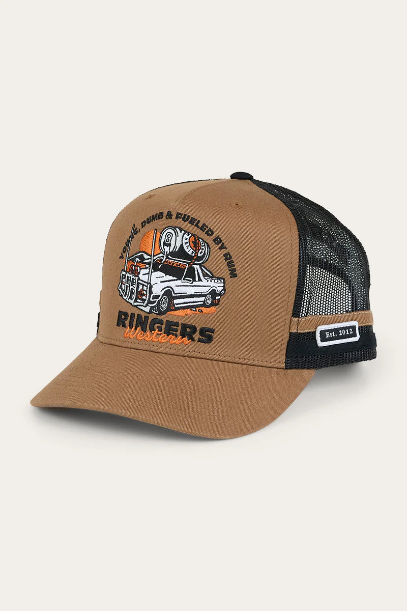 Rum Runner Outback Ute Trucker Cap - Brown Blk