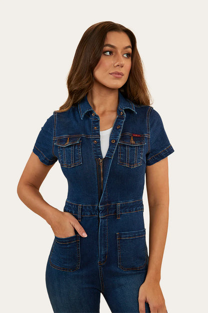 Ringers Western Juniper Womens Bootleg Jumpsuit - Classic Blue