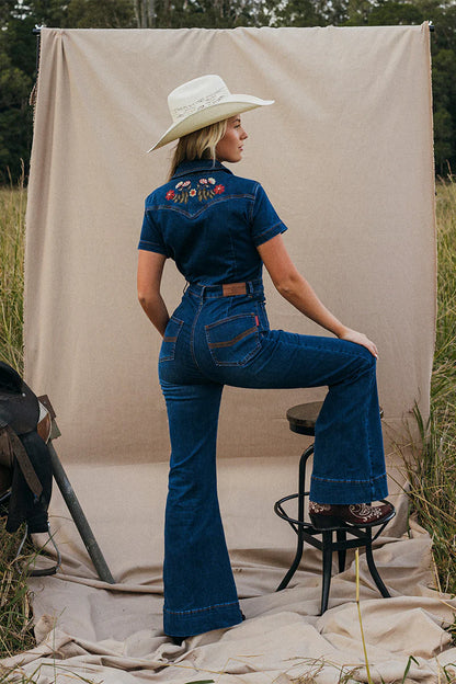 Ringers Western Juniper Womens Bootleg Jumpsuit - Classic Blue