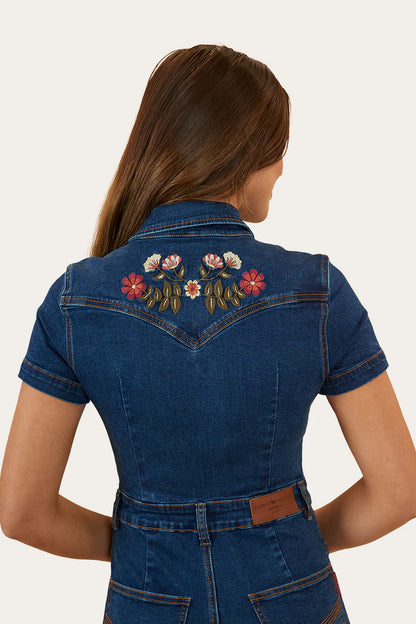 Ringers Western Juniper Womens Bootleg Jumpsuit - Classic Blue