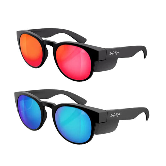 SAFESTYLE CRUISERS MATTE BLACK FRAME MIRRORS POLARISED UV400 LENS - The Work Pit