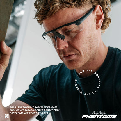SAFESTYLE PHANTOMS MATTE BLACK FRAME CLEAR LENS - The Work Pit