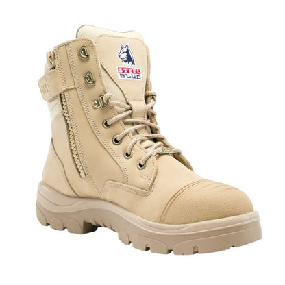 STEEL BLUE SOUTHERN CROSS ZIP TPU SCUFF CAP BOOTS - SAND - The Work Pit