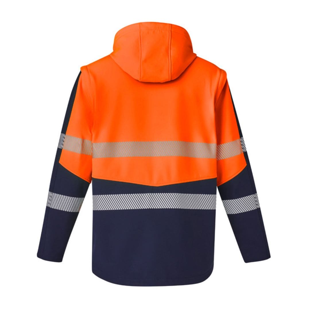 SYZMIK UNISEX STREETWORX 2 IN 1 STRETCH SOFTSHELL JACKET - ORANGE/NAVY - The Work Pit