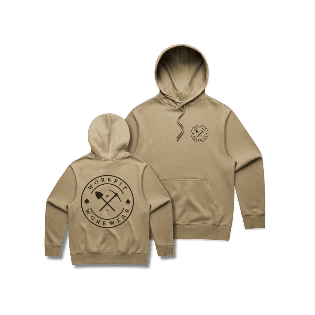 WORKPIT PICK & SHOVEL 400GSM HEAVY HOODIE - SAND - The Work Pit