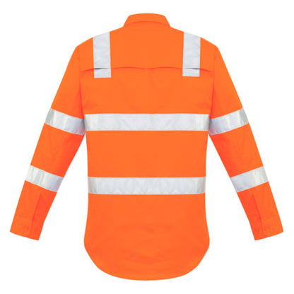 ZW680 - SYZMIK MENS BIO MOTION VIC RAIL SHIRT - RAIL ORANGE - The Work Pit