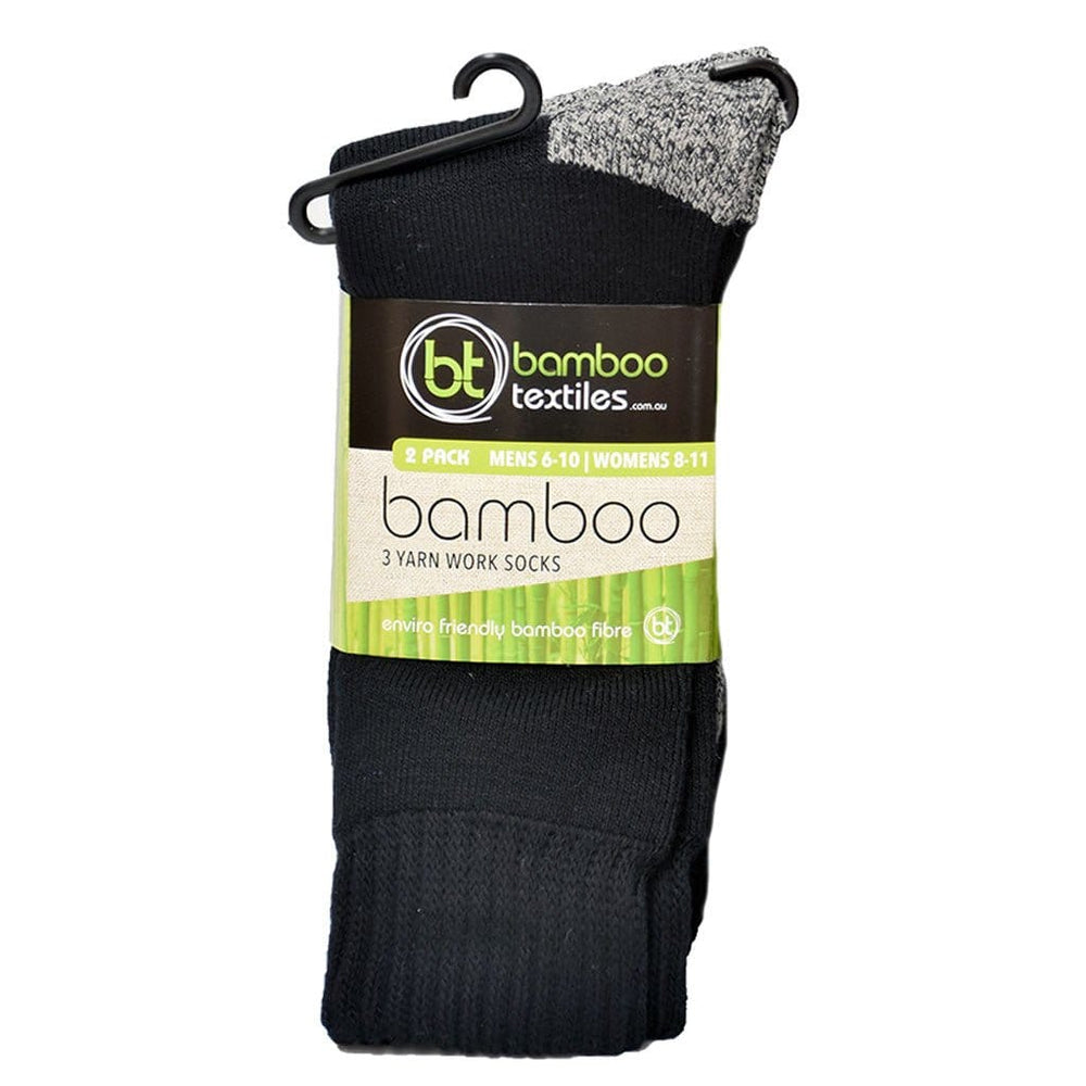 BAMBOO TEXTILES 3-YARN 2PCK BLACK - The Work Pit