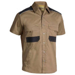 BISLEY FLEX AND MOVE MECHANICAL STRETCH S/S SHIRT KHAKI - The Work Pit