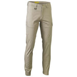 BISLEY MENS COTTON STRETCH CARGO CUFFED PANT STONE - The Work Pit