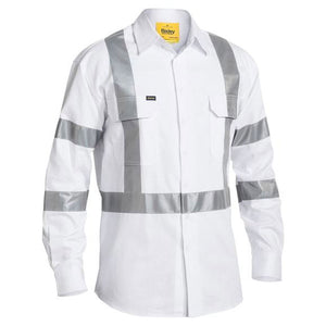 
                  
                    BISLEY TAPED NIGHT COTTON DRILL SHIRT WHITE - The Work Pit
                  
                