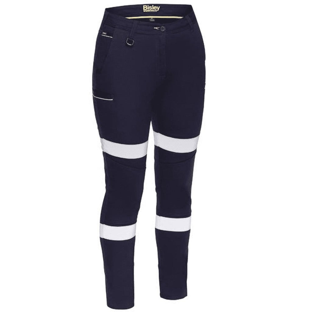 BISLEY WMNS STRETCH B/MOTION TAPED PANTS NAVY - The Work Pit
