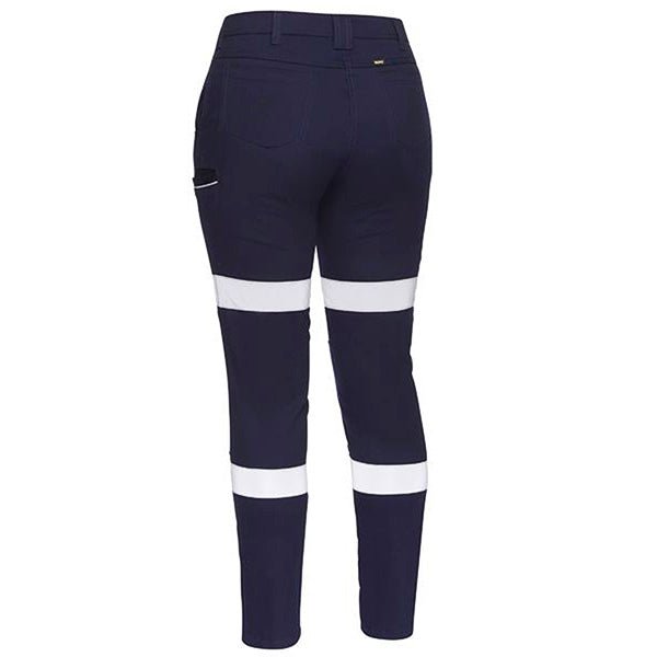
                  
                    BISLEY WMNS TAPED MID RISE STRETCH COTTON PANTS NAVY - The Work Pit
                  
                
