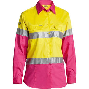 
                  
                    BISLEY WOMENS 3M TAPED HI VIS COOL LIGHTWEIGHT SHIRT YELLOW/PINK - The Work Pit
                  
                