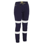 BISLEY WOMENS TAPED BIOMOTION CARGO PANTS CUFFED NAVY - The Work Pit