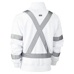 BISLEY X TAPED 1/4 ZIP PULLOVER WHITE - The Work Pit